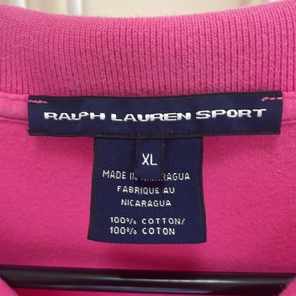 Ralph Lauren - Vintage Y2K Pastel Barbie Tennis Preppy Pink 3/4 Sleeve Polo - XL - Picture 2 of 8